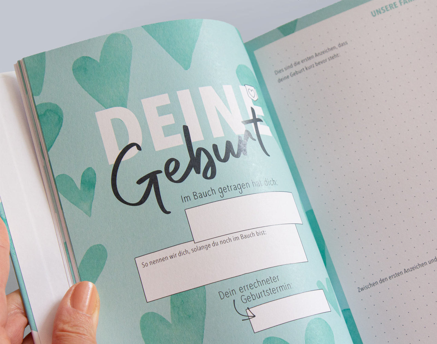 Erste Seite des Kapitels "Deine Geburt" im Album "Dein erstes Jahr"