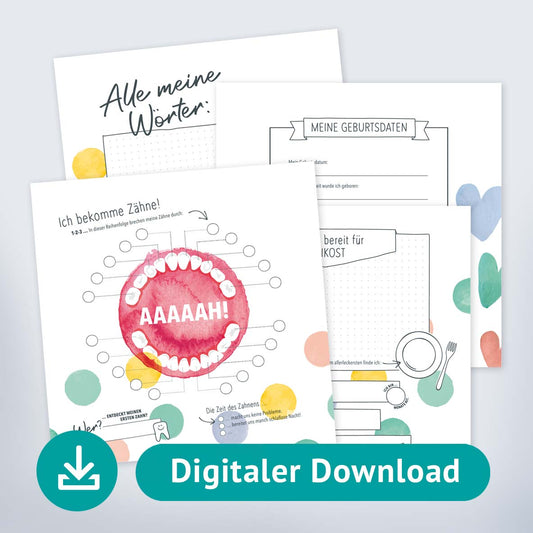 Produktfoto: Fotoalbumseiten zum Selbstausdrucken - Babys Meilensteine