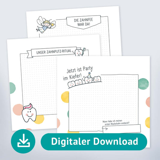 Druckbare Fotoalbum Seiten "Meine Milchzähne"