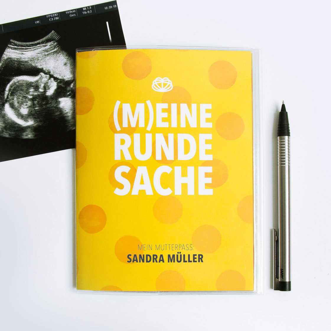 Abbildung der HerzSeiten Mutterpasshülle "Meine runde Sache"