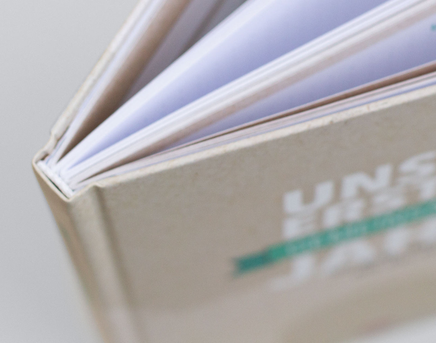 Detailansicht aus dem Album "Unser erstes gemeinsames Jahr". Hochwertige Hardcover-Bindung mit Fadenheftung und Kapitalband