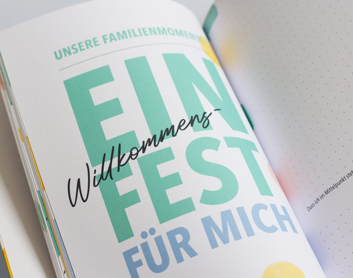 optionale Seite im Babyalbum zum Thema "Willkommensfest"