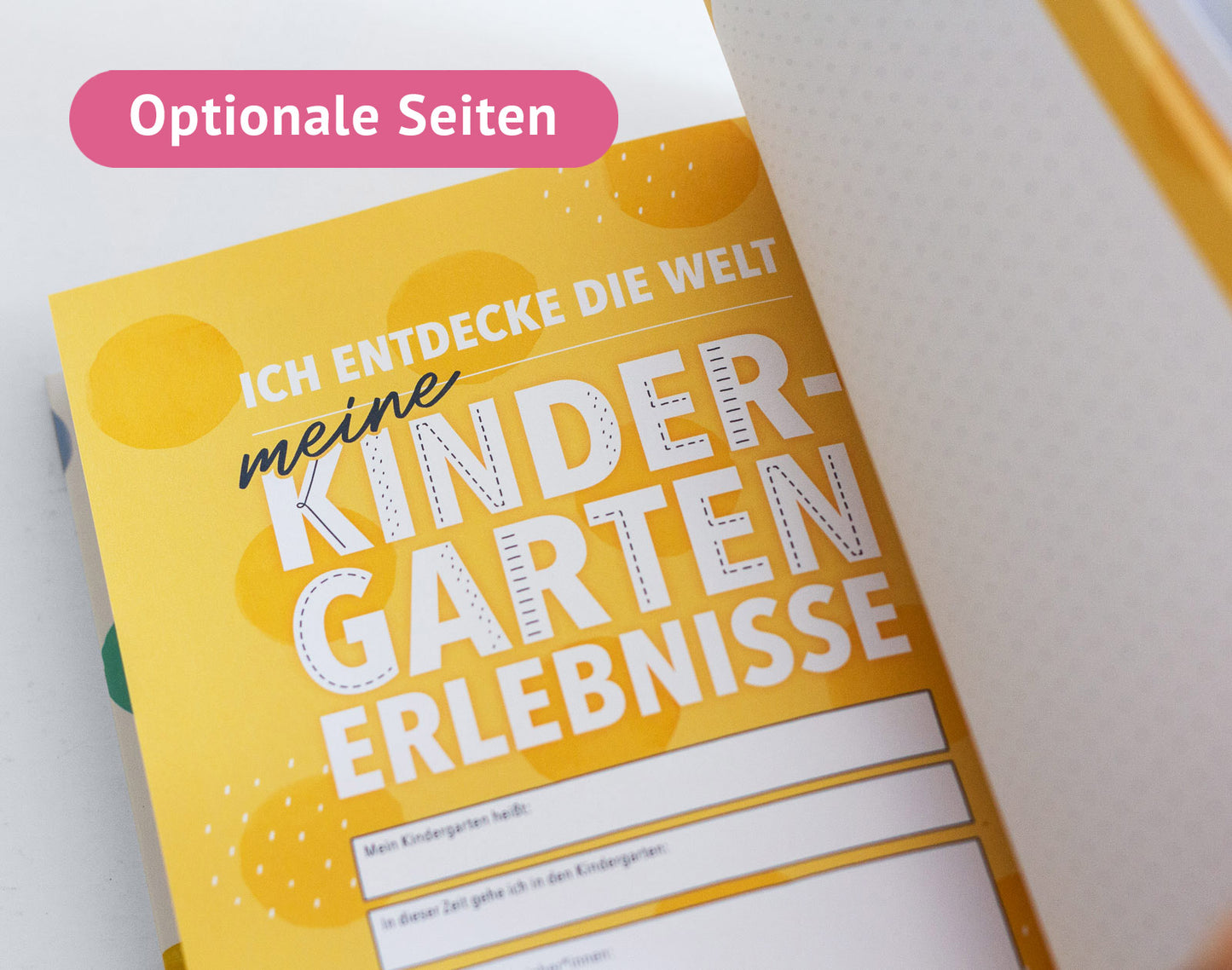Ansicht optionale Seiten zu Kindergartenerlebnissen