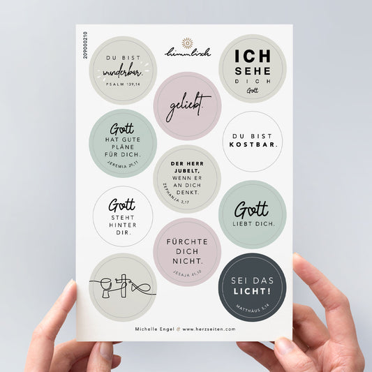 Christliche Sticker mit Bibelzitaten