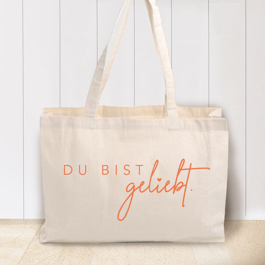 Baumwoll-Shopper "Du bist geliebt"