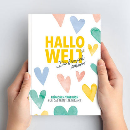 Cover des Frühchen Babyalbums "Hallo Welt" - ISBN 9783982062747