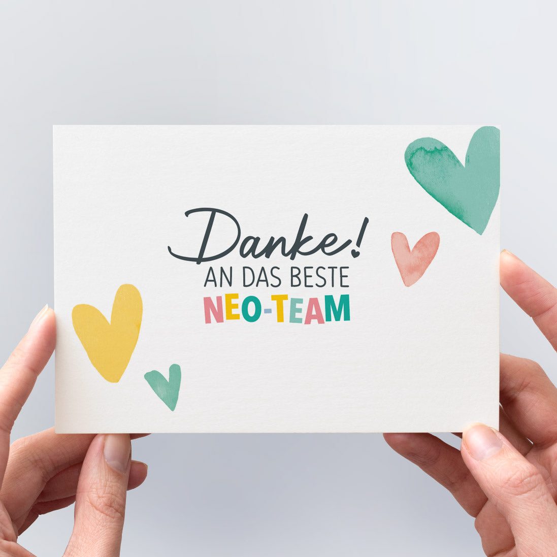 Postkarte "Danke an das beste Neo-Team" zum Abschied aus der Neonatologie