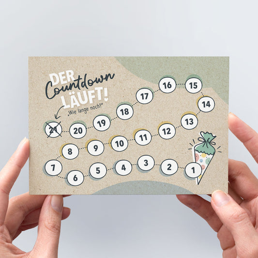 Postkarte „Einschulungs-Countdown“