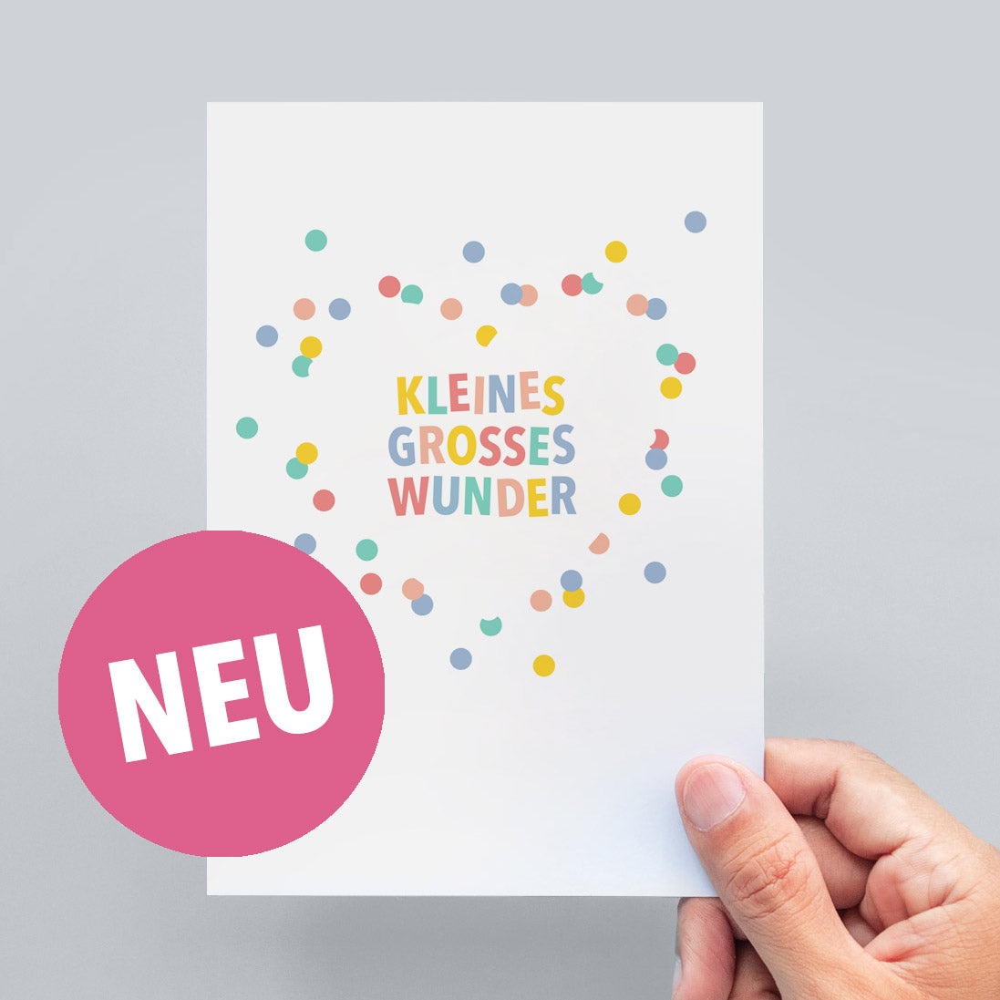"Kleines großes Wunder" Postkarte zu Geburt HerzSeiten