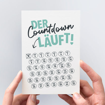 Postkarte "Schwangerschaftscountdown Kalender"