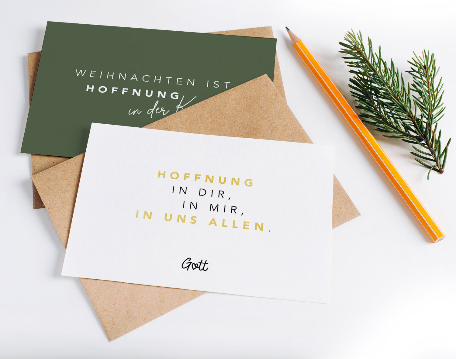 Ein weihnachtliches Hoffnungskarten-Set zum Verschenken, Verschicken oder Selbstbehalten.