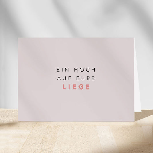 Minimalistische Hochzeitskarte "Ein Hoch auf eure Liebe"