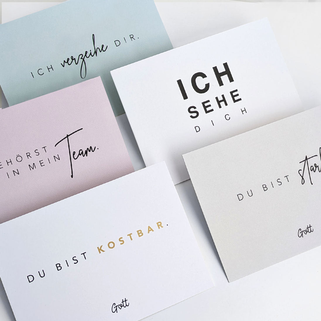 5 christliche Affirmationskarten – ermutigende Sprüche & Bibelverse