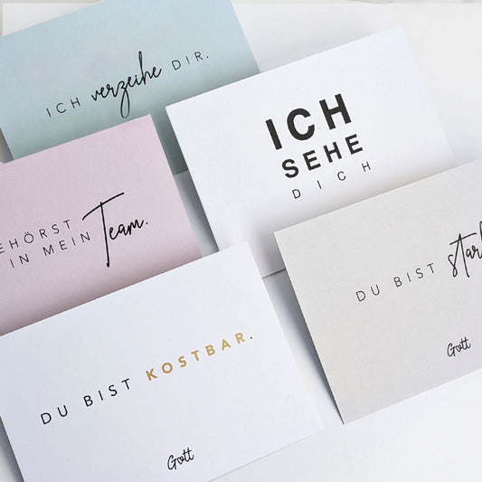 5 christliche Affirmationskarten – ermutigende Sprüche & Bibelverse