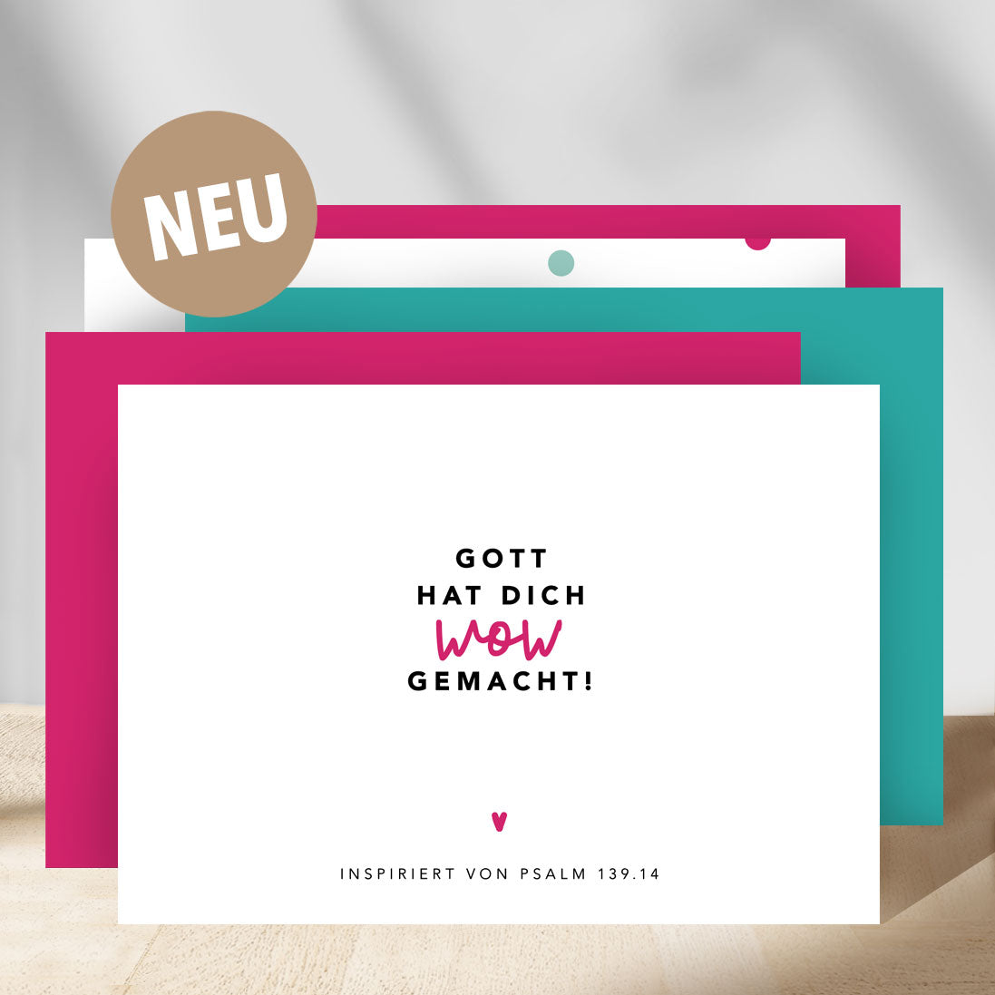Das neue Postkartenset "Gott hat dich wow gemacht" aus der himmlisch Kollektion