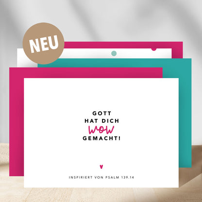 Das neue Postkartenset "Gott hat dich wow gemacht" aus der himmlisch Kollektion